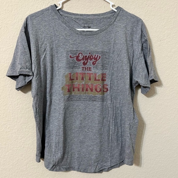 Anthropologie San X Type T-Shirt Gray Short Sleeve Enjoy The Little Things - Picture 1 of 4
